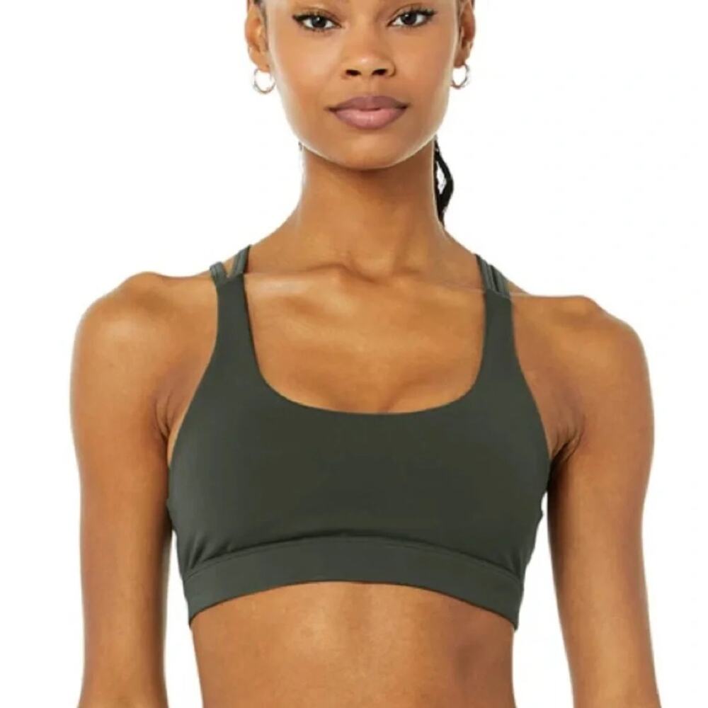 NWT Alo Airbrush Suspension Sports Bra Cactus Yoga Workout Sports Gym Size S